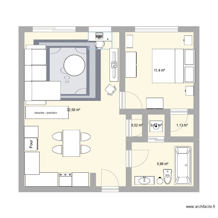 Appart 2025 - 2. Plan de 6 pièces et 52 m2