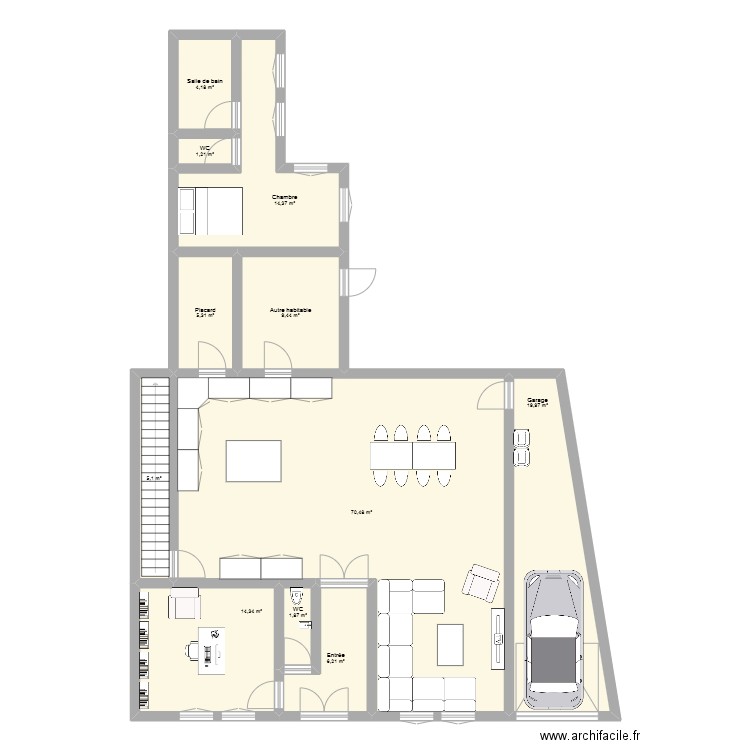 Courrières modif. Plan de 11 pièces et 152 m2