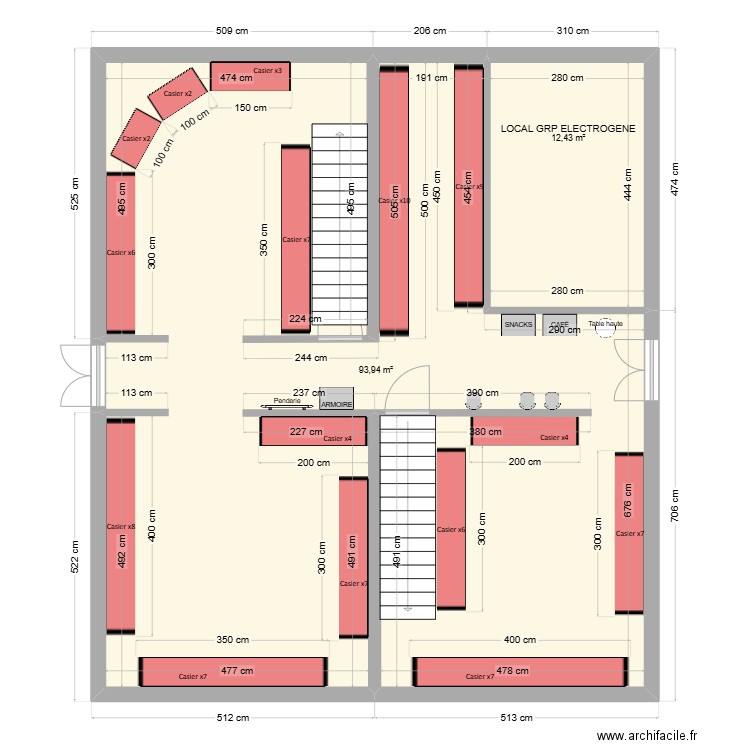 VESTIAIRES CIS CHM - EXISTANT. Plan de 2 pièces et 106 m2