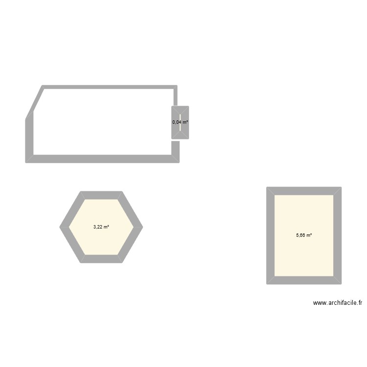 buvette gare. Plan de 3 pièces et 9 m2