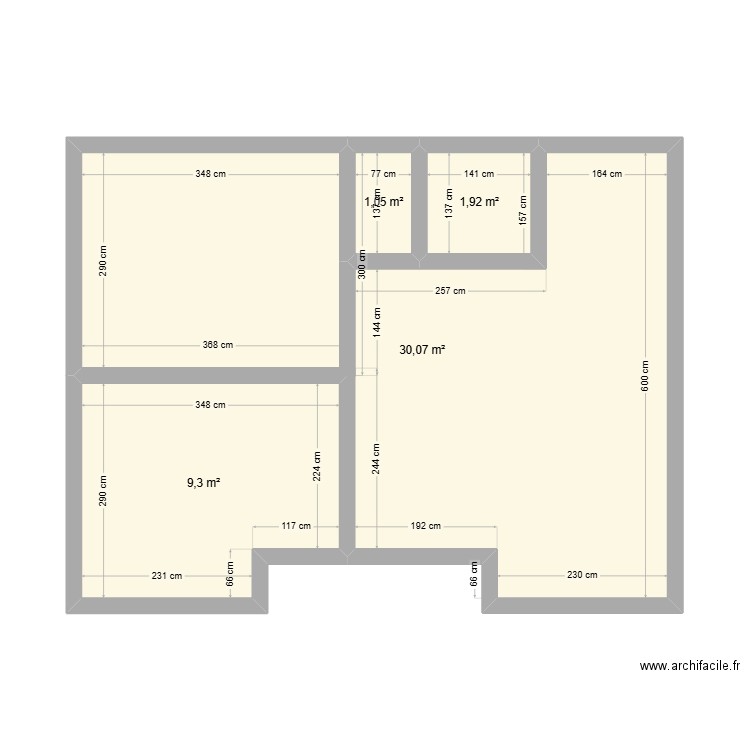 conteneur jessy et mark. Plan de 4 pièces et 42 m2