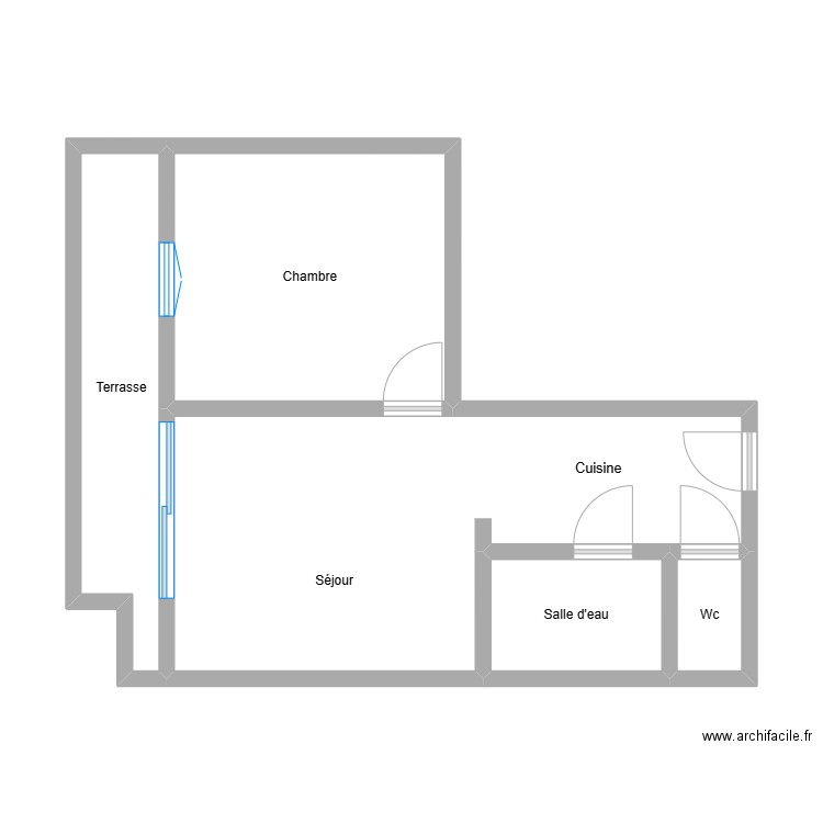 Appartement collonge/salève. Plan de 5 pièces et 45 m2