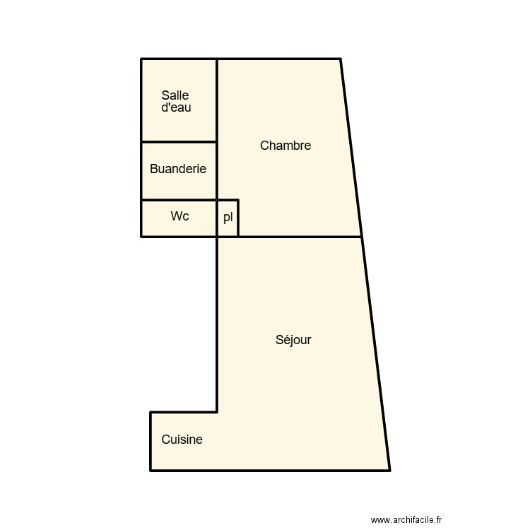 QUIMPER FRABOLOT. Plan de 5 pièces et 22 m2