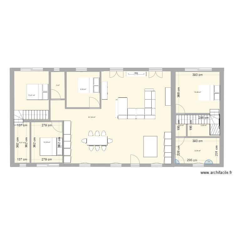 maison 2K25 4 CHB modif cuisine . Plan de 10 pièces et 186 m2