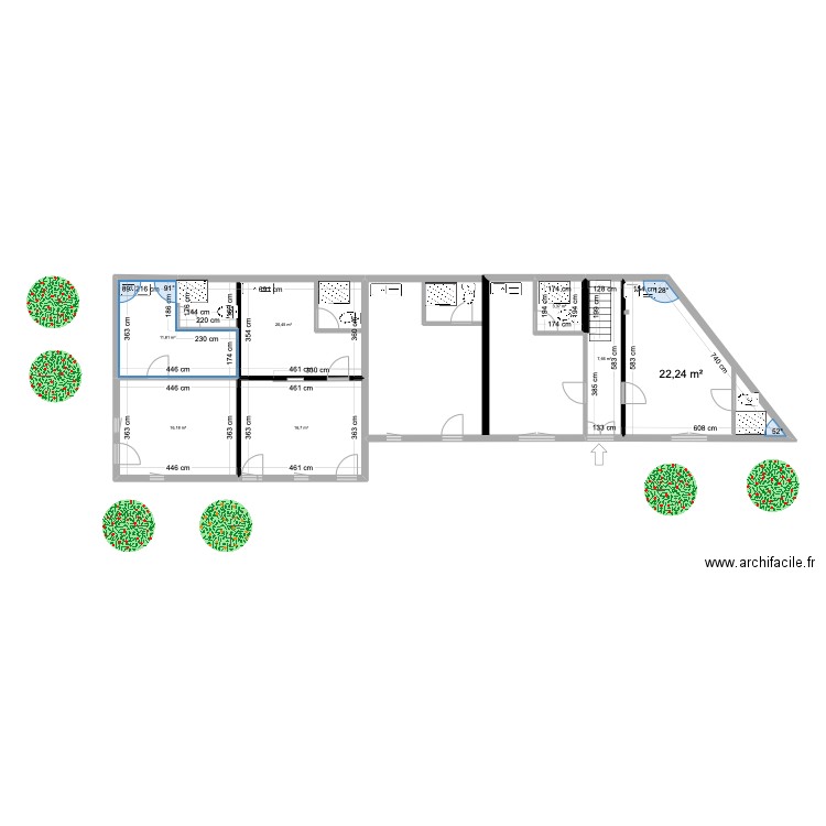 MONTREUIL ROSNY RDC. Plan de 7 pièces et 98 m2