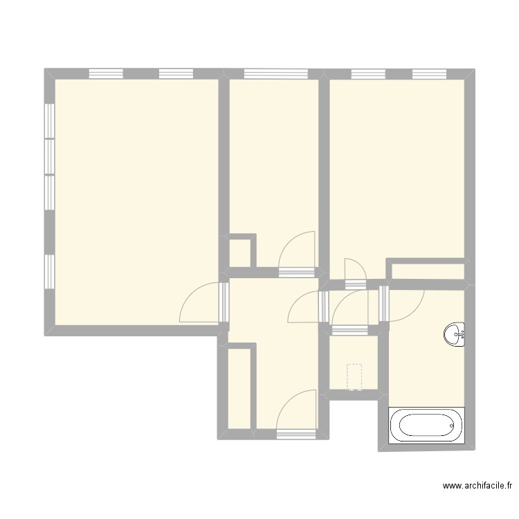 shai. Plan de 6 pièces et 47 m2