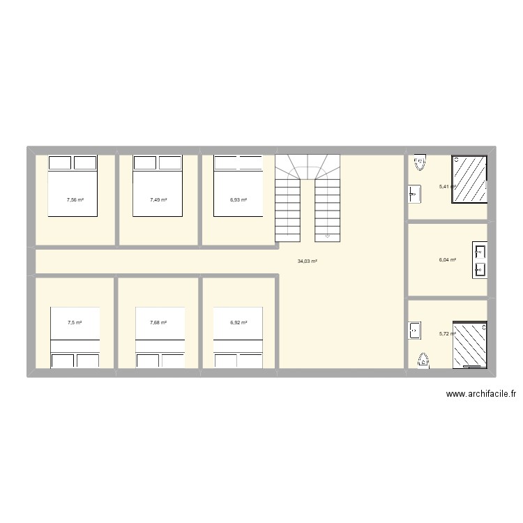 Loft airbnb. Plan de 11 pièces et 195 m2