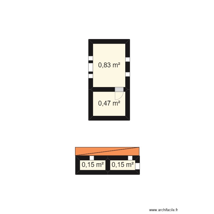 la bilbillotheque du village. Plan de 4 pièces et 2 m2