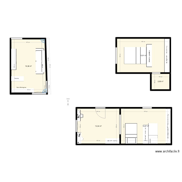 Maison Serre Richard Salon. Plan de 5 pièces et 64 m2