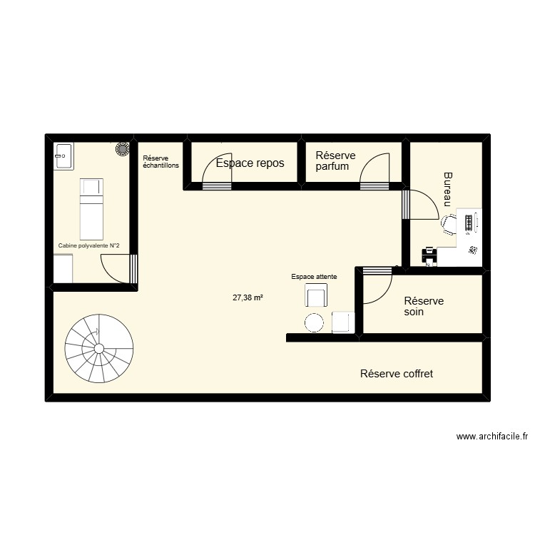 1 er etage mlarionnaud villars. Plan de 6 pièces et 42 m2