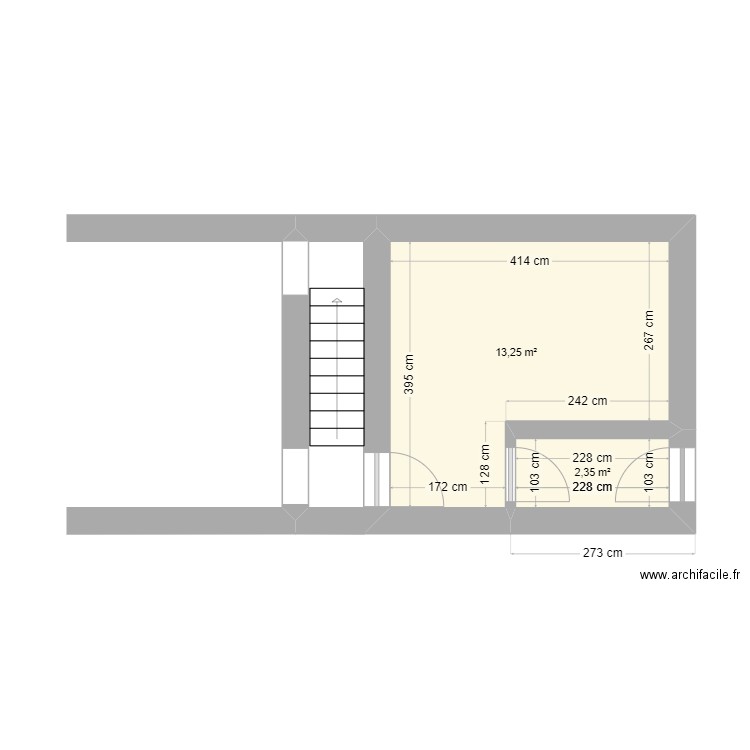 essais 1. Plan de 2 pièces et 16 m2