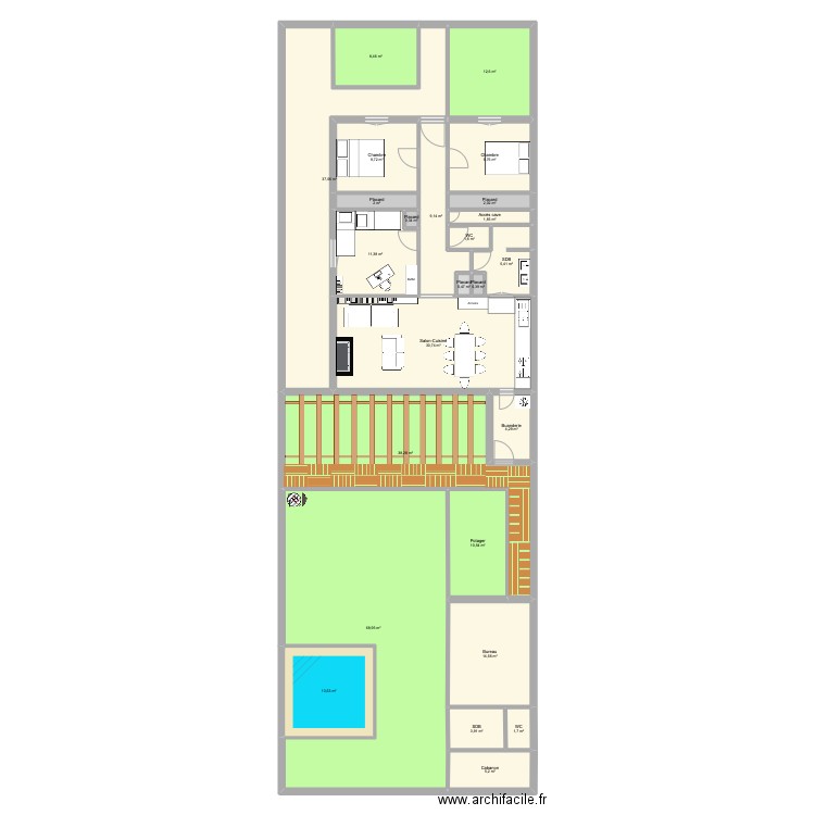 JosephV4. Plan de 25 pièces et 304 m2