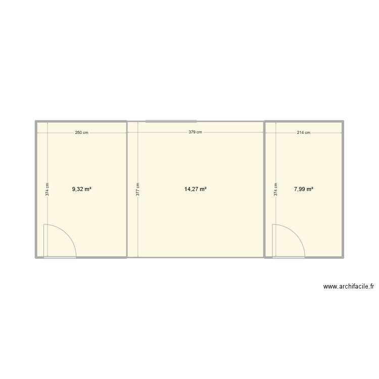 pda pharmacie de camargue. Plan de 3 pièces et 32 m2