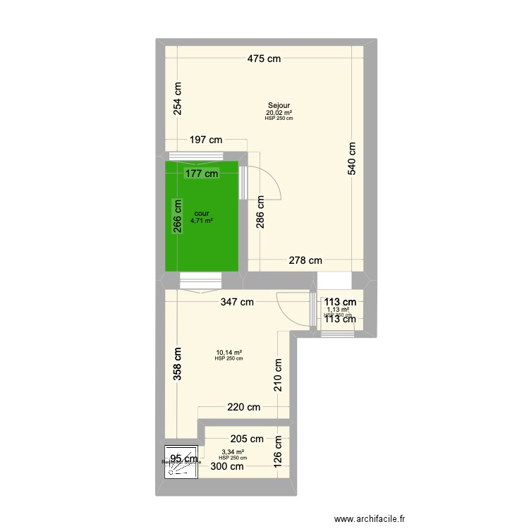 rdc Lens. Plan de 8 pièces et 62 m2