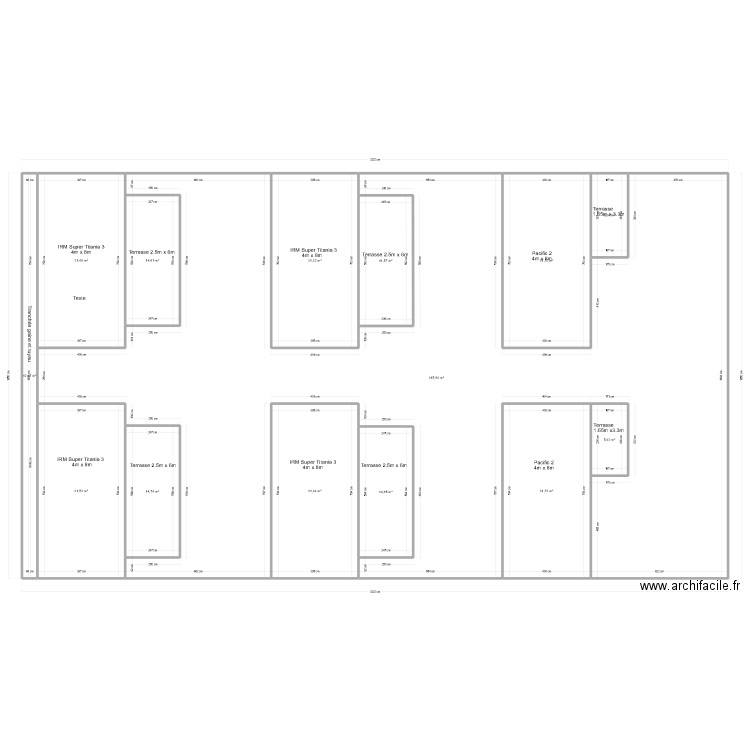 implantation mobile homes bis. Plan de 14 pièces et 588 m2