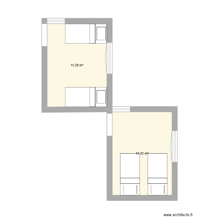 St Jérôme. Plan de 2 pièces et 23 m2