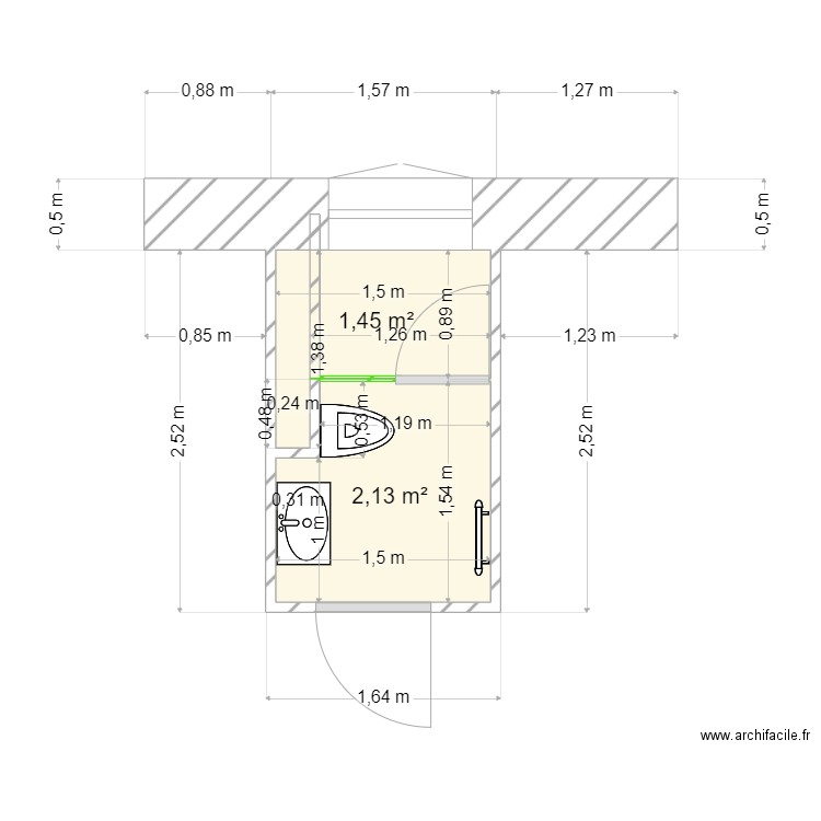 LIENHART. Plan de 2 pièces et 4 m2