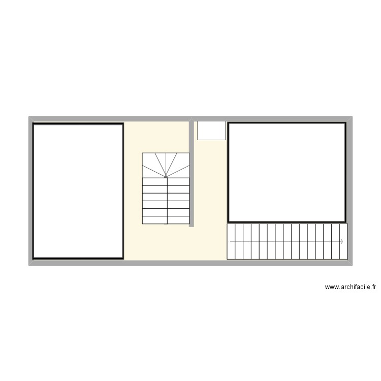 frigo et congel. Plan de 1 pièce et 45 m2