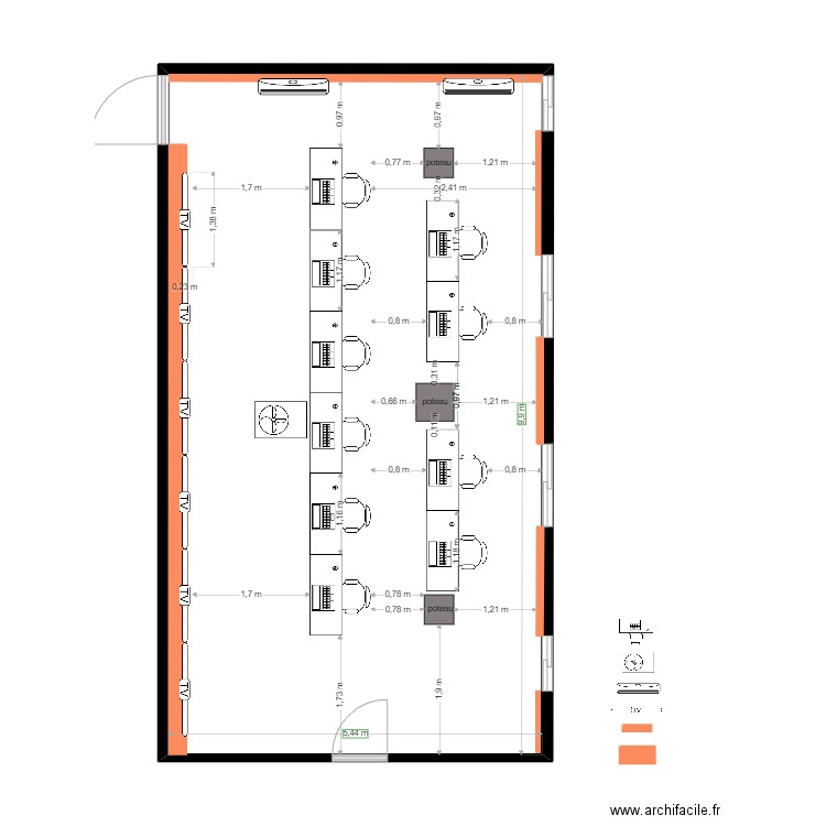 plan 1 amenagement. Plan de 1 pièce et 54 m2