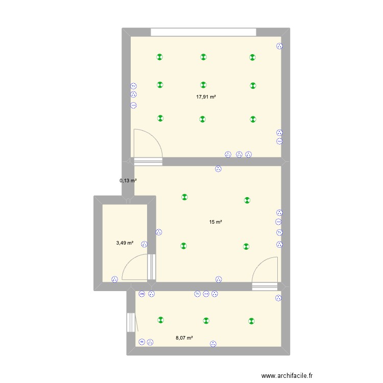 AUTO ECOLE . Plan de 5 pièces et 45 m2