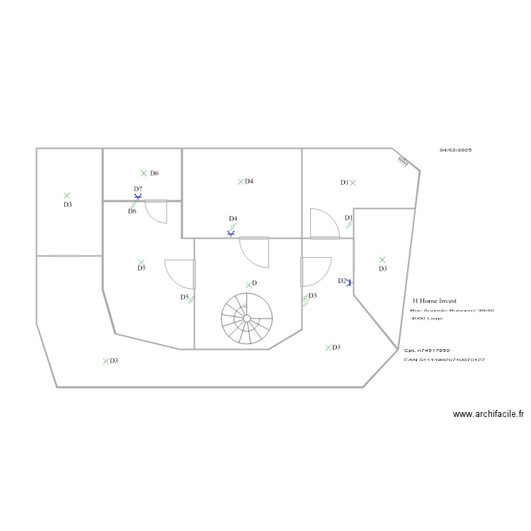 buisseret  22. Plan de 7 pièces et 64 m2