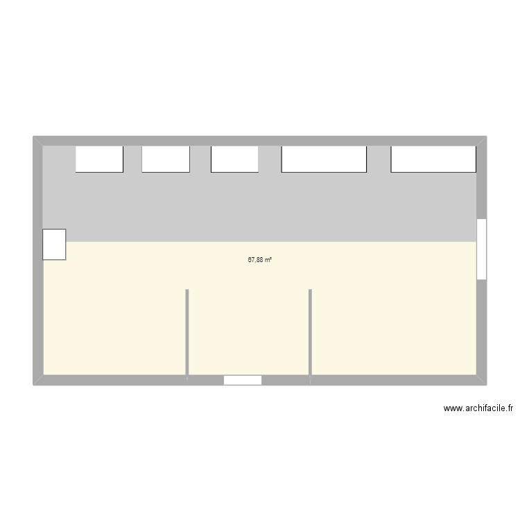 finitions module. Plan de 1 pièce et 68 m2