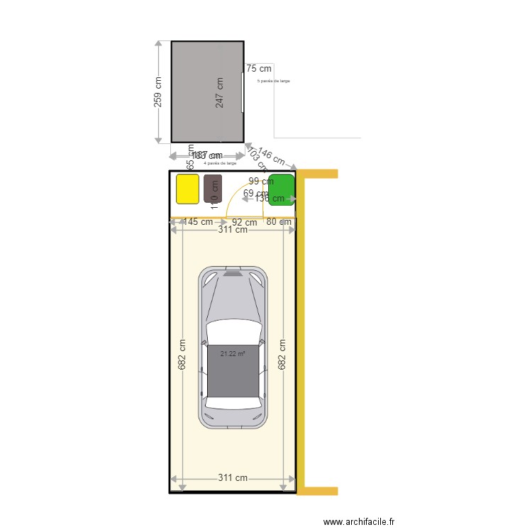 carport-St-Gilles-4-6. Plan de 1 pièce et 21 m2