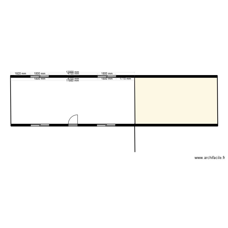 MERYEM FACADE. Plan de 1 pièce et 36 m2