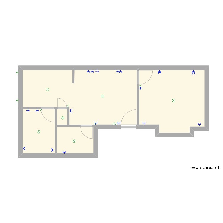 vicent 87 ELEC . Plan de 3 pièces et 45 m2