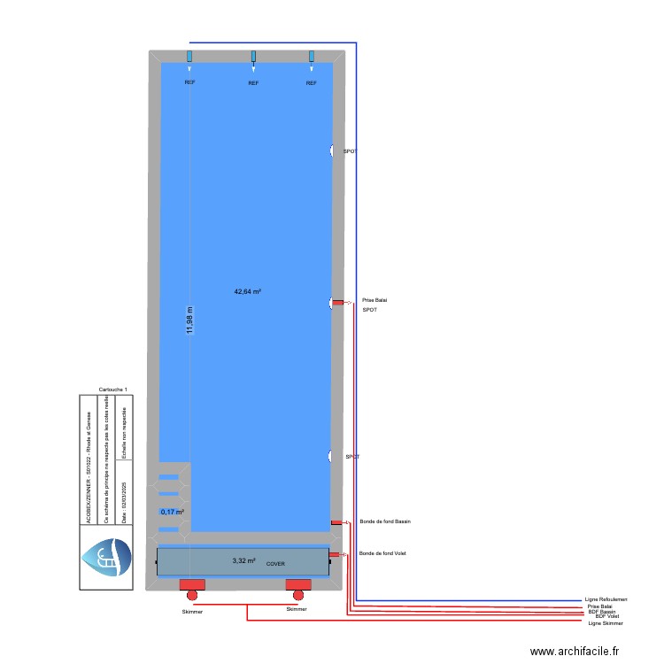 ACOBEX/ZENNER - S01022 - Rhode st Genese. Plan de 3 pièces et 46 m2