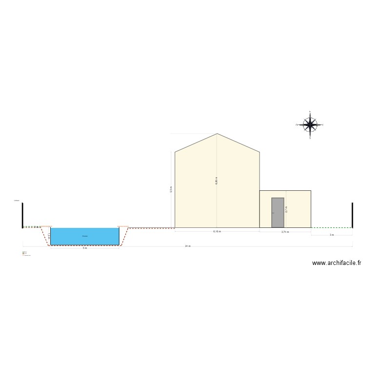 plan de coupe v3. Plan de 0 pièce et 0 m2