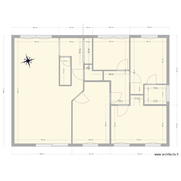 Kurtzenhouse. Plan de 4 pièces et 96 m2