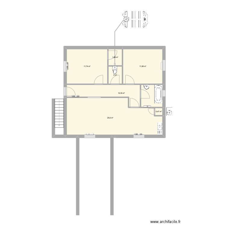 Maison SL. Plan de 7 pièces et 66 m2