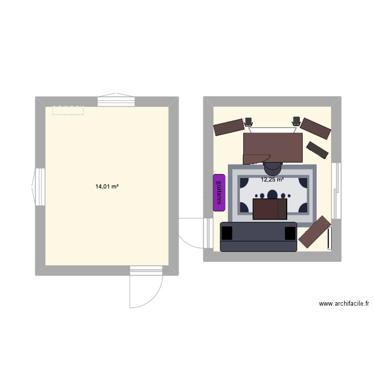 home studio fred. Plan de 2 pièces et 26 m2