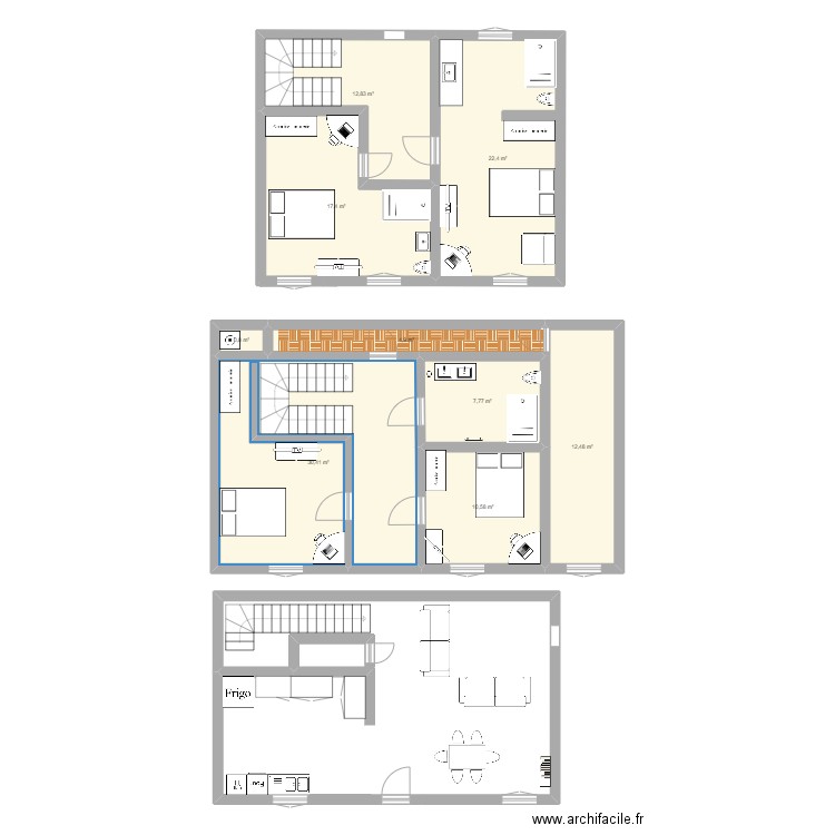 Maison 130m² plan à rénover_oct24. Plan de 9 pièces et 120 m2