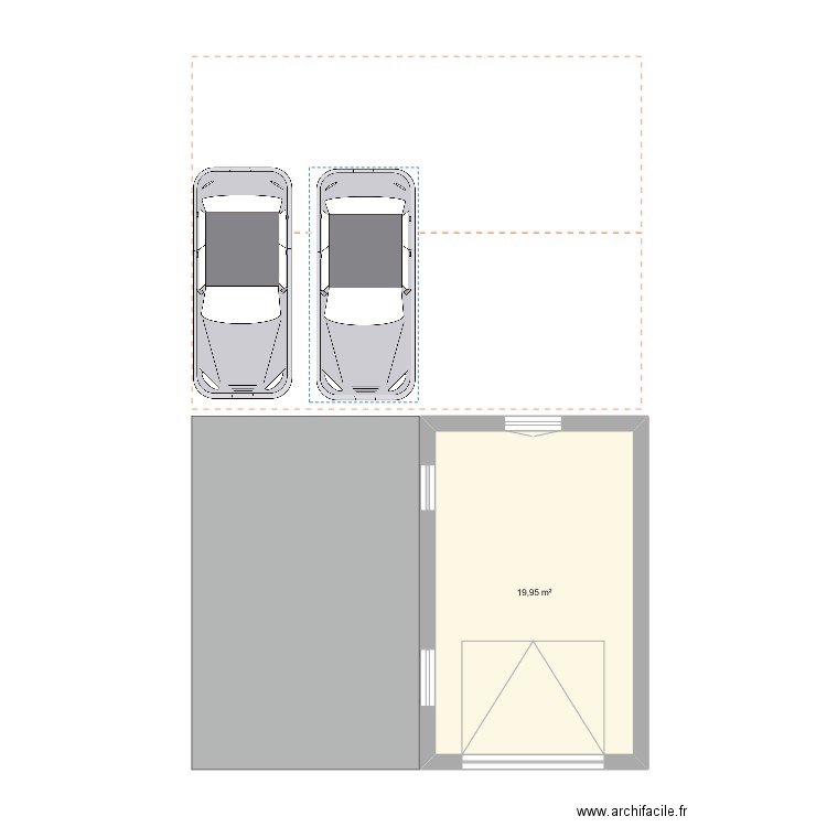 garage_v1. Plan de 1 pièce et 20 m2