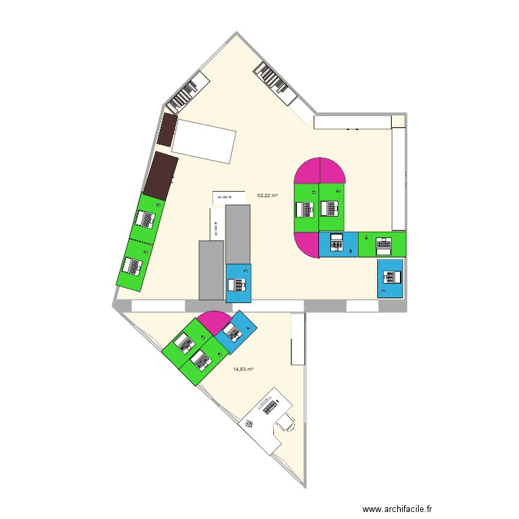 massynew. Plan de 2 pièces et 67 m2