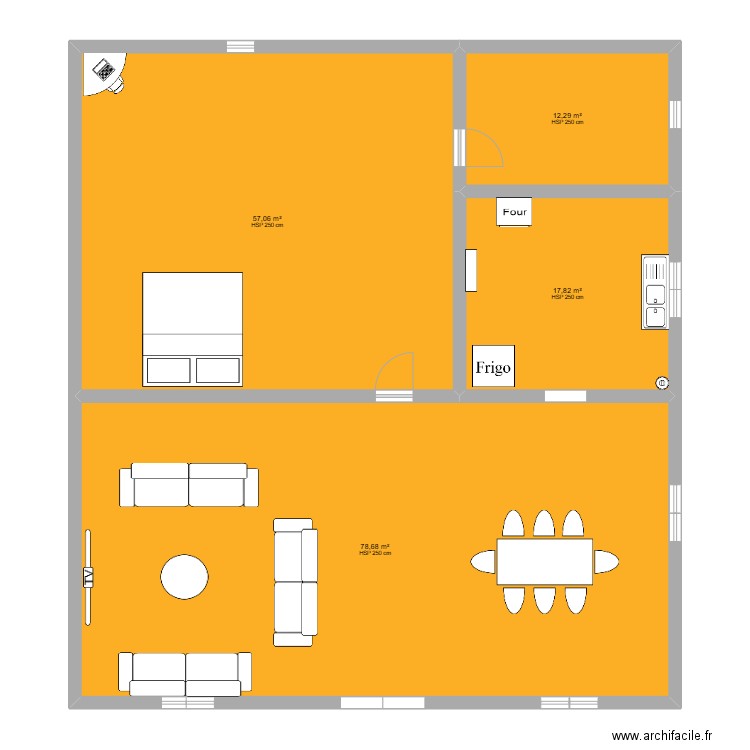 maison . Plan de 4 pièces et 166 m2