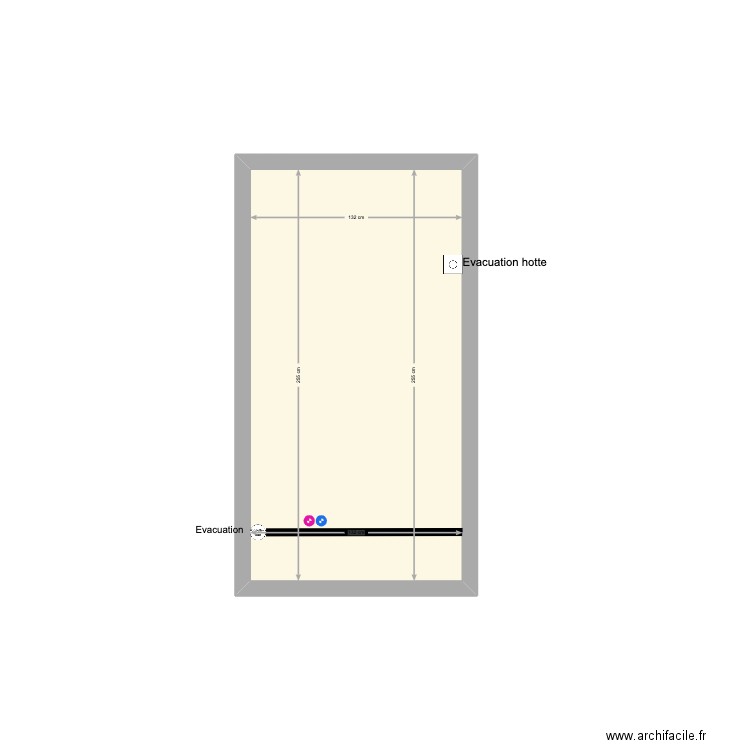 Mur de côté. Plan de 1 pièce et 3 m2