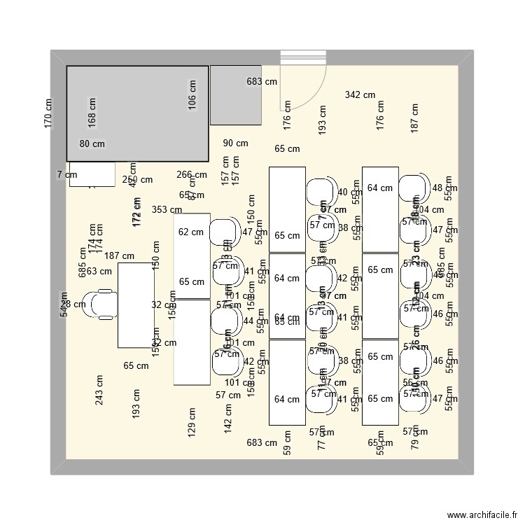 salle 4. Plan de 1 pièce et 47 m2