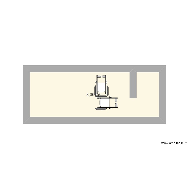 Noemie Sako. Plan de 1 pièce et 8 m2