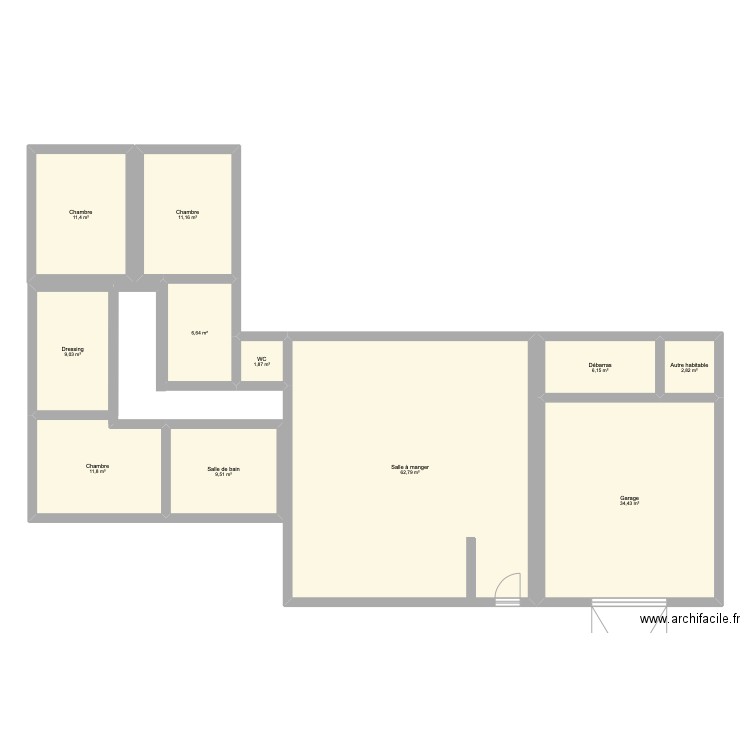 Plan 1. Plan de 11 pièces et 168 m2