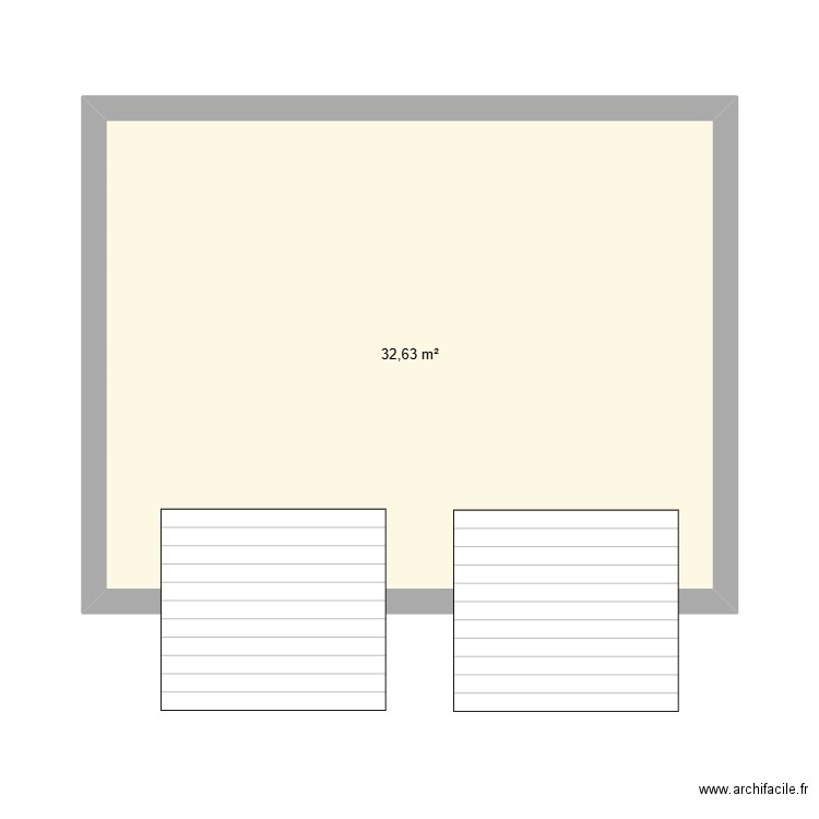 garage. Plan de 1 pièce et 33 m2