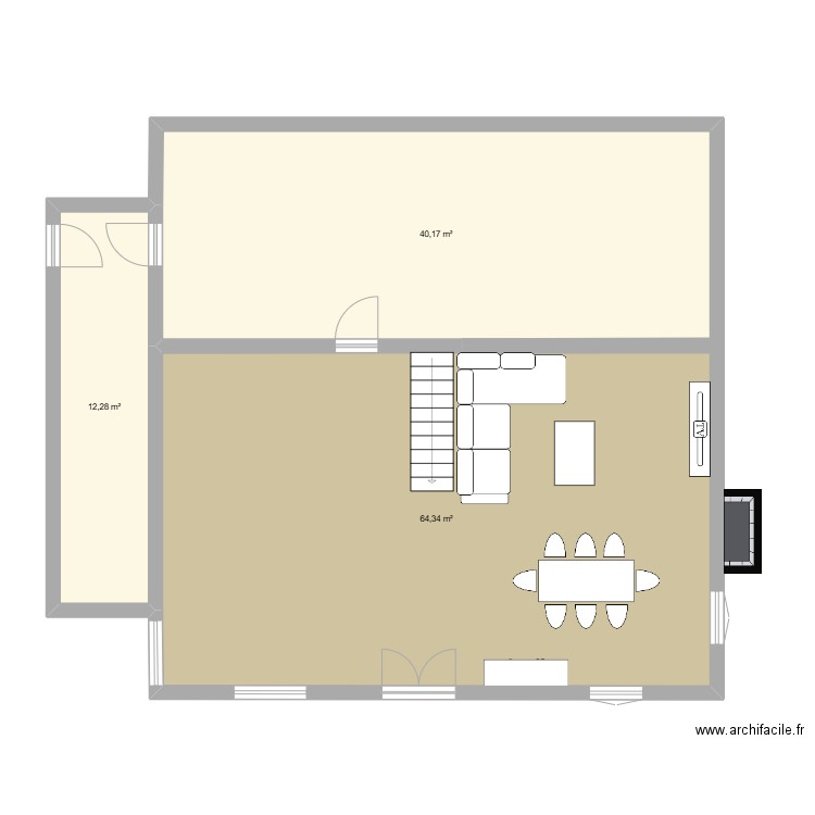 maison c. Plan de 3 pièces et 117 m2