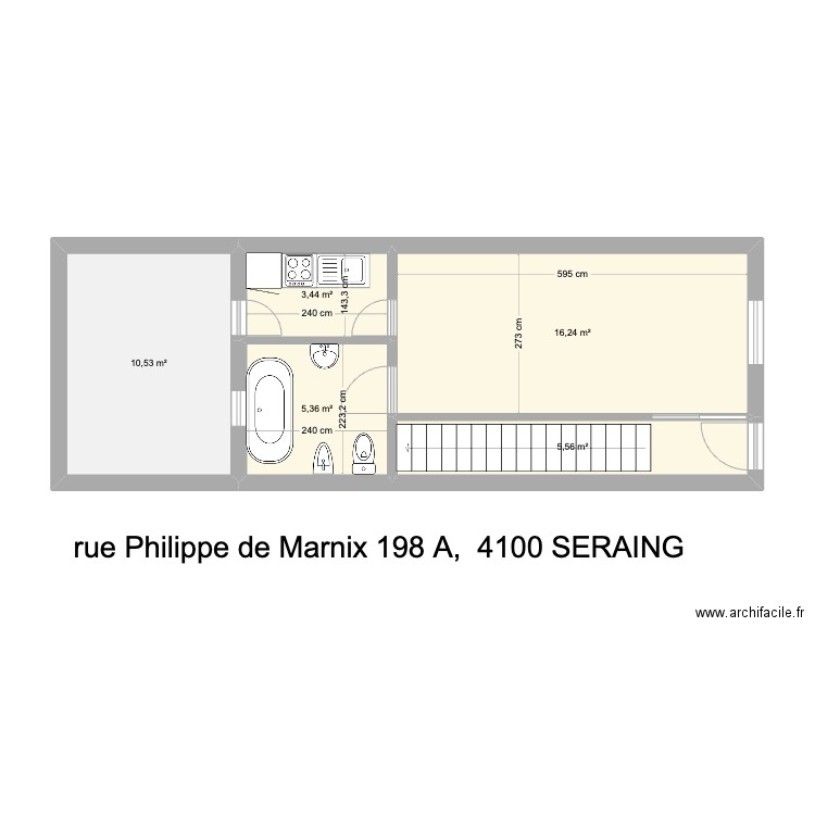 Marnix 2. Plan de 5 pièces et 41 m2