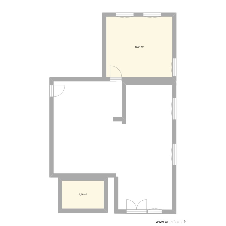 appartement tramelan. Plan de 2 pièces et 25 m2