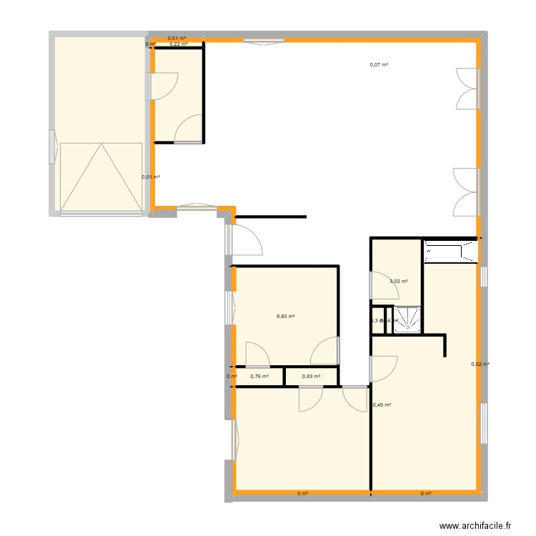 MAISON THISE sans cotation ouverture. Plan de 18 pièces et 63 m2