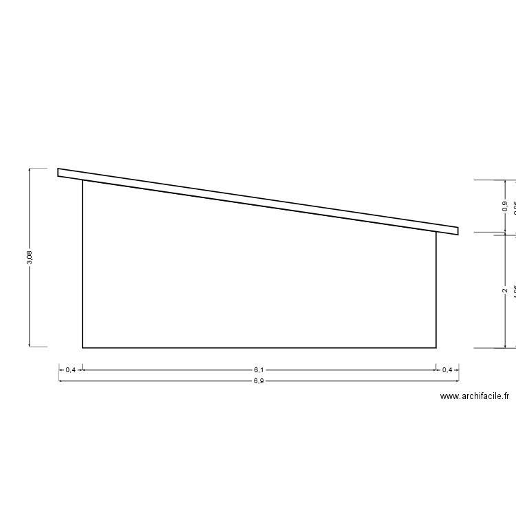 FACADE DROITE. Plan de 0 pièce et 0 m2