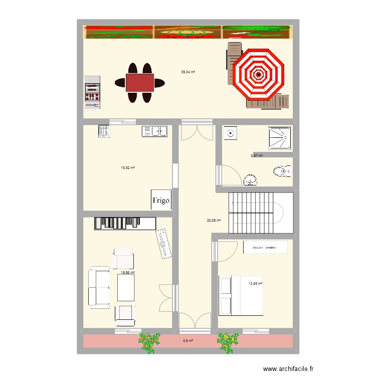 salah 2. Plan de 7 pièces et 124 m2