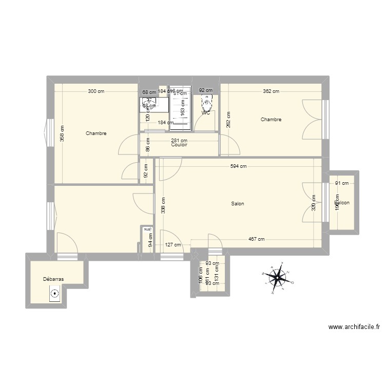 JULES Base SDE 03. Plan de 16 pièces et 60 m2